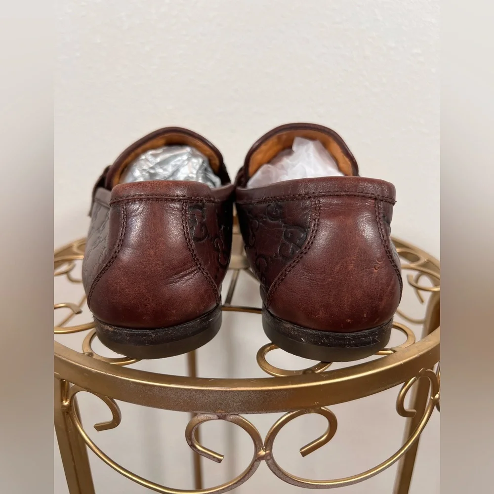 Gucci VTG Guccissima Horsebit Loafer Tom Ford Era GG Monogram Embossed Size 41.5